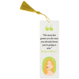 A custom bookmark with quote on it