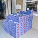 Boxes stacked outside office