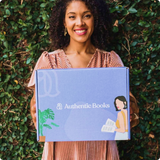 Natisha holding a book box